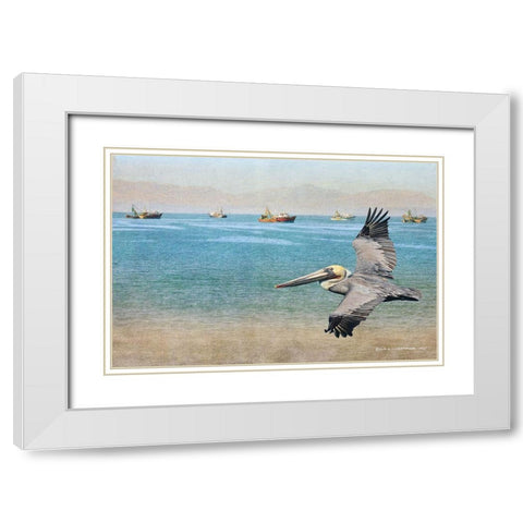 Open Ocean and Boats White Modern Wood Framed Art Print with Double Matting by Vest, Christopher