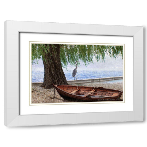 Willow Tree at Maggiori White Modern Wood Framed Art Print with Double Matting by Vest, Christopher