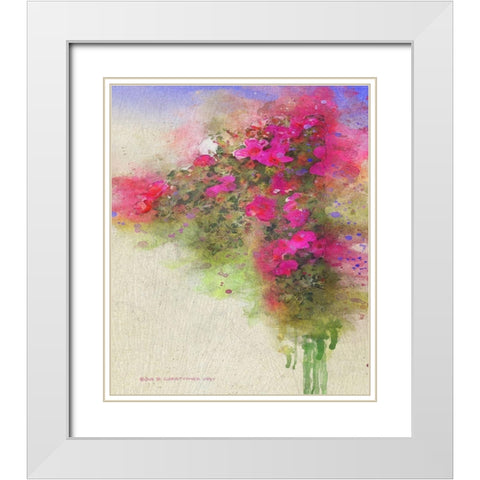 Cascade of Roses White Modern Wood Framed Art Print with Double Matting by Vest, Christopher