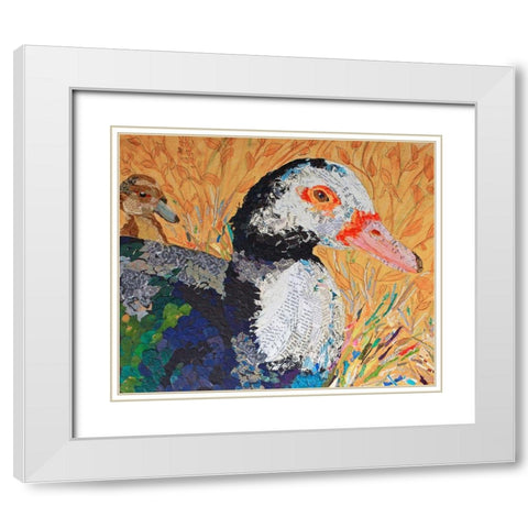 And the Duck Said Quack White Modern Wood Framed Art Print with Double Matting by St Hilaire, Elizabeth