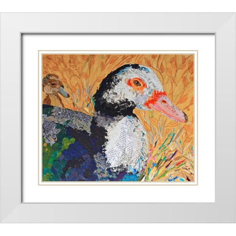 And the Duck Said Quack White Modern Wood Framed Art Print with Double Matting by St Hilaire, Elizabeth