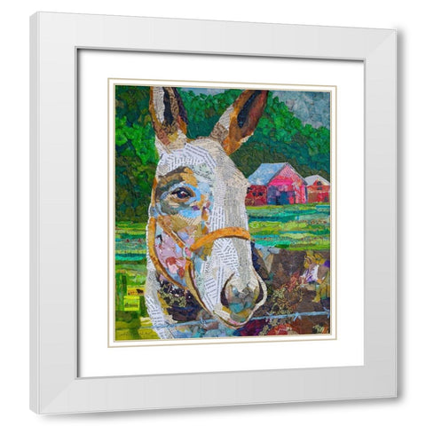 Snowflake White Modern Wood Framed Art Print with Double Matting by St Hilaire, Elizabeth