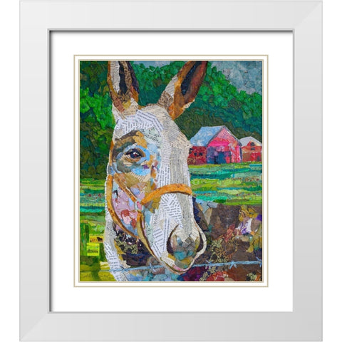 Snowflake White Modern Wood Framed Art Print with Double Matting by St Hilaire, Elizabeth