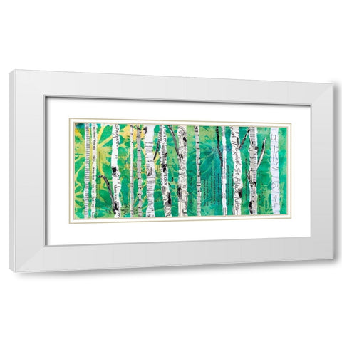Birches Green  White Modern Wood Framed Art Print with Double Matting by St Hilaire, Elizabeth