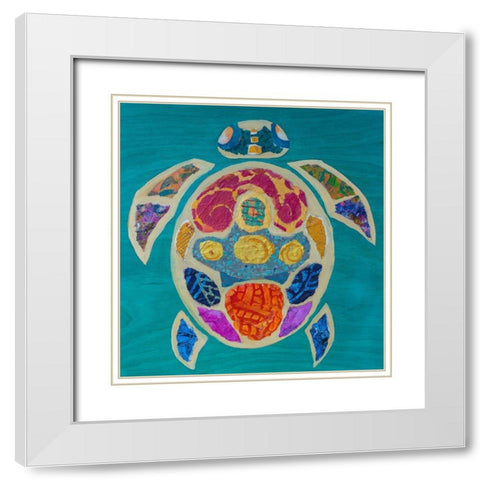 Sea Turtle II White Modern Wood Framed Art Print with Double Matting by St Hilaire, Elizabeth