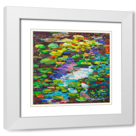 Spatterdocks White Modern Wood Framed Art Print with Double Matting by St Hilaire, Elizabeth