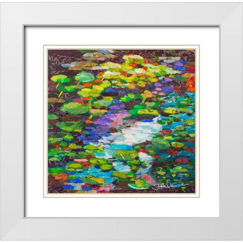 Spatterdocks White Modern Wood Framed Art Print with Double Matting by St Hilaire, Elizabeth