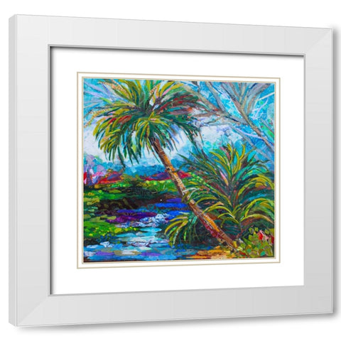 Wekiva River Palms White Modern Wood Framed Art Print with Double Matting by St Hilaire, Elizabeth