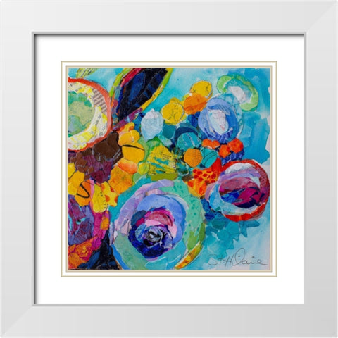 Happy Day White Modern Wood Framed Art Print with Double Matting by St Hilaire, Elizabeth