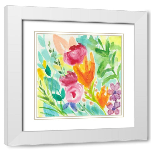 April Showers White Modern Wood Framed Art Print with Double Matting by St Hilaire, Elizabeth