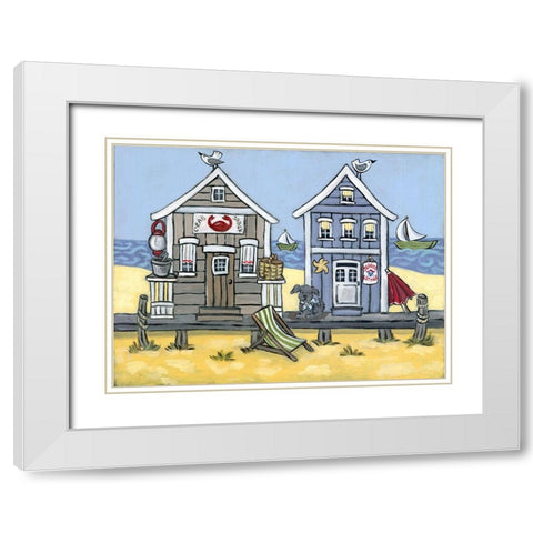 Crab Shack White Modern Wood Framed Art Print with Double Matting by Wojahn, Holly