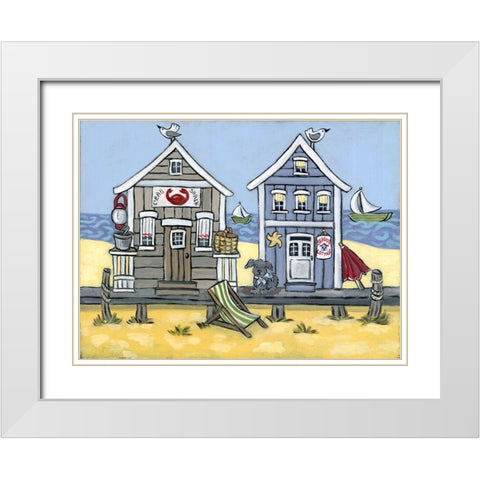 Crab Shack White Modern Wood Framed Art Print with Double Matting by Wojahn, Holly