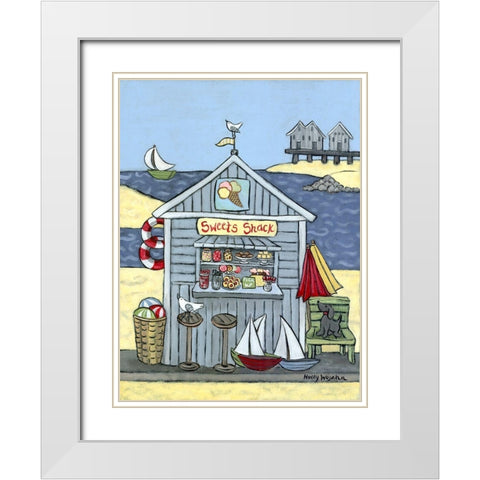 Sweets Shack White Modern Wood Framed Art Print with Double Matting by Wojahn, Holly
