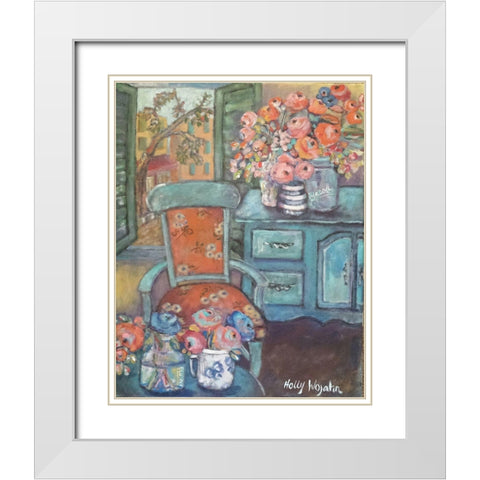 Another Room of Flowers White Modern Wood Framed Art Print with Double Matting by Wojahn, Holly