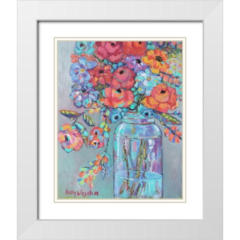 More Flowers in a Jar White Modern Wood Framed Art Print with Double Matting by Wojahn, Holly