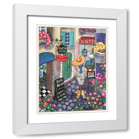 Petite Rue Du Provence White Modern Wood Framed Art Print with Double Matting by Wojahn, Holly