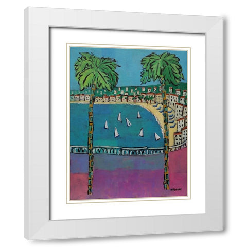 Riviera View  White Modern Wood Framed Art Print with Double Matting by Wojahn, Holly