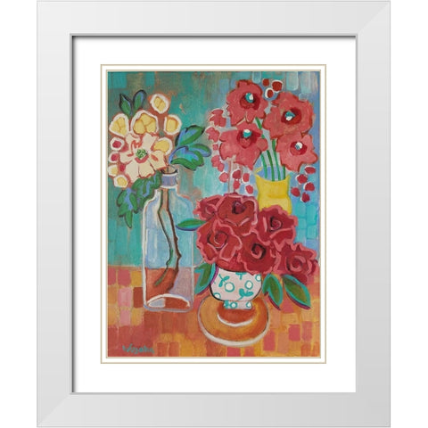 Hello There Coral White Modern Wood Framed Art Print with Double Matting by Wojahn, Holly