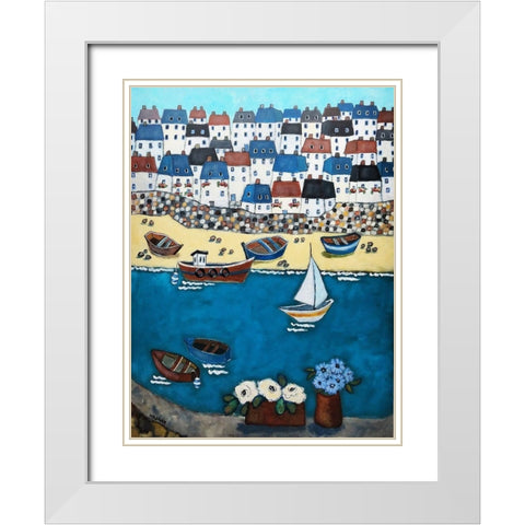 Cornwall Calling White Modern Wood Framed Art Print with Double Matting by Wojahn, Holly