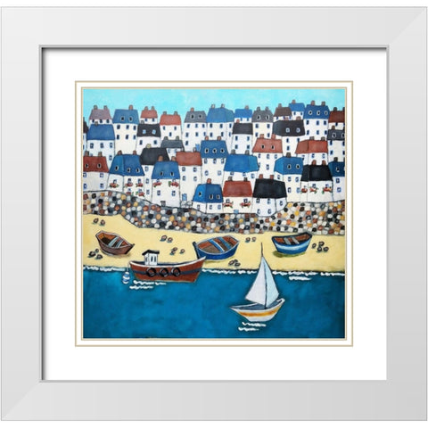 Cornwall Calling White Modern Wood Framed Art Print with Double Matting by Wojahn, Holly