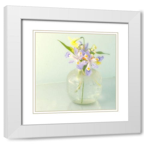Soft Flower White Modern Wood Framed Art Print with Double Matting by Stalus, Judy