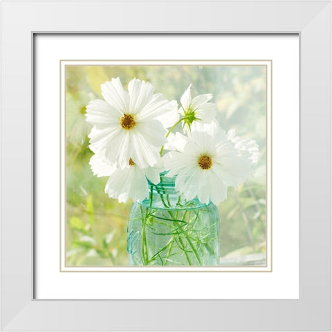 Jar of White Cosmo White Modern Wood Framed Art Print with Double Matting by Stalus, Judy