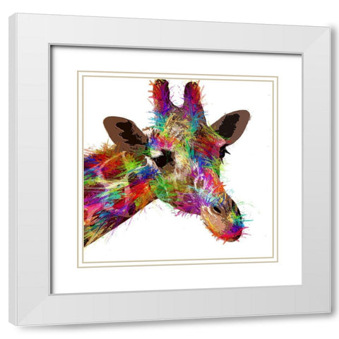Animal Paints White Modern Wood Framed Art Print with Double Matting by Smith, Karen