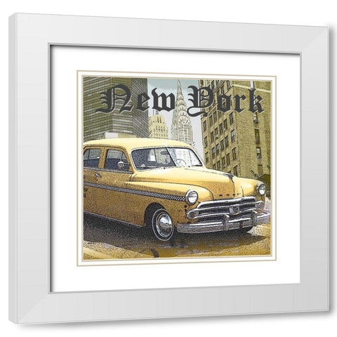 Manhattan White Modern Wood Framed Art Print with Double Matting by Smith, Karen