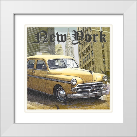 Manhattan White Modern Wood Framed Art Print with Double Matting by Smith, Karen