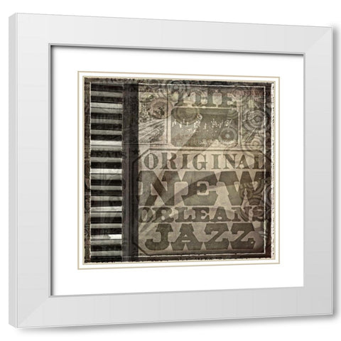 Jazz White Modern Wood Framed Art Print with Double Matting by Smith, Karen