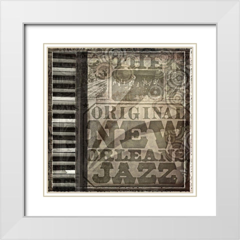 Jazz White Modern Wood Framed Art Print with Double Matting by Smith, Karen