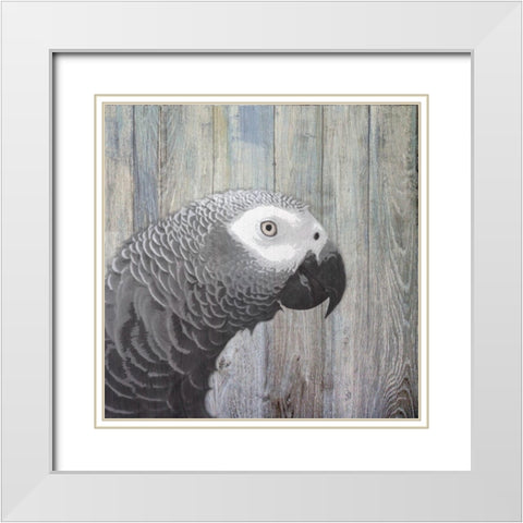 Bird Heads II White Modern Wood Framed Art Print with Double Matting by Smith, Karen