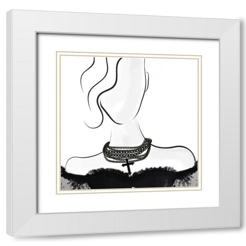 Couture Goth  White Modern Wood Framed Art Print with Double Matting by Smith, Karen