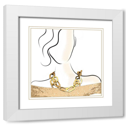 Couture Statement White Modern Wood Framed Art Print with Double Matting by Smith, Karen