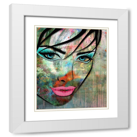 Feature Garden I White Modern Wood Framed Art Print with Double Matting by Smith, Karen