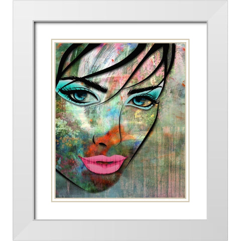 Feature Garden I White Modern Wood Framed Art Print with Double Matting by Smith, Karen