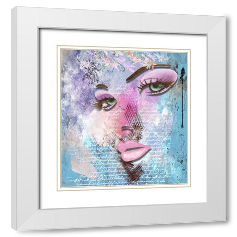 Face in the Mist White Modern Wood Framed Art Print with Double Matting by Smith, Karen