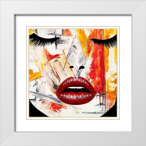 Lips Inc White Modern Wood Framed Art Print with Double Matting by Smith, Karen