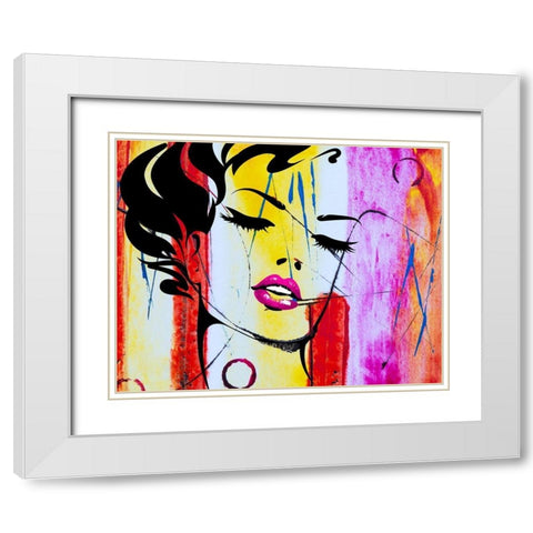 Paint Palette White Modern Wood Framed Art Print with Double Matting by Smith, Karen