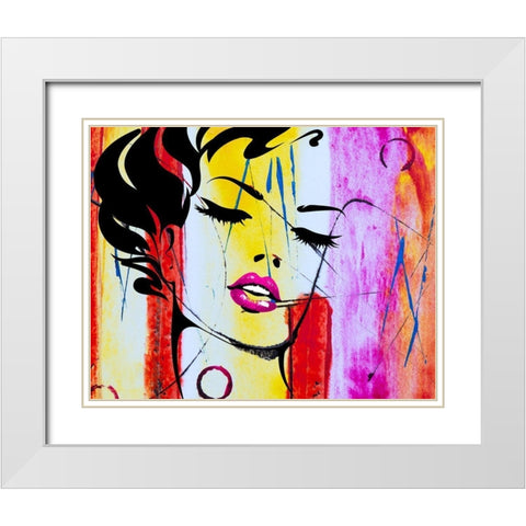 Paint Palette White Modern Wood Framed Art Print with Double Matting by Smith, Karen