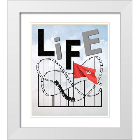 Life White Modern Wood Framed Art Print with Double Matting by Smith, Karen
