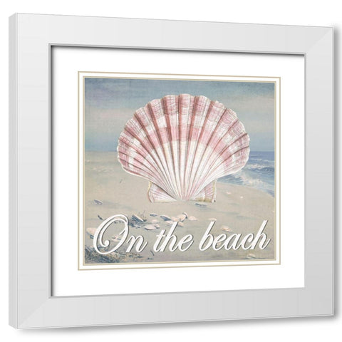 On the Beach White Modern Wood Framed Art Print with Double Matting by Smith, Karen