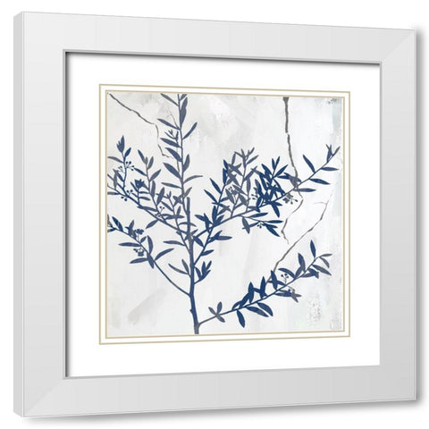Blue Moves I White Modern Wood Framed Art Print with Double Matting by Smith, Karen