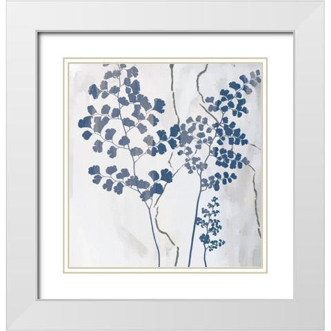Blue Moves II White Modern Wood Framed Art Print with Double Matting by Smith, Karen
