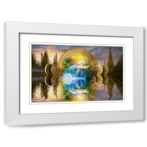 Bitcoin New Age II White Modern Wood Framed Art Print with Double Matting by Hunziker, Steve