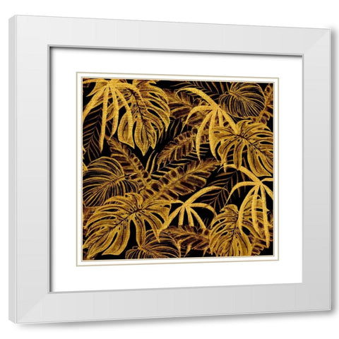 Golden Jungle I White Modern Wood Framed Art Print with Double Matting by Surma, Agata