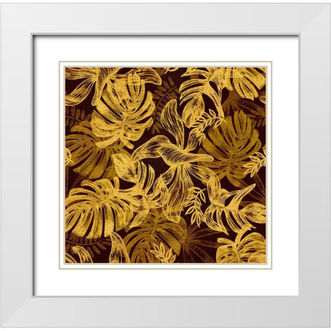Golden Jungle II White Modern Wood Framed Art Print with Double Matting by Surma, Agata