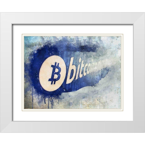 Bitcoin Rule White Modern Wood Framed Art Print with Double Matting by Surma, Agata