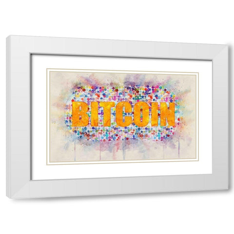 Bitcoin Era II White Modern Wood Framed Art Print with Double Matting by Surma, Agata