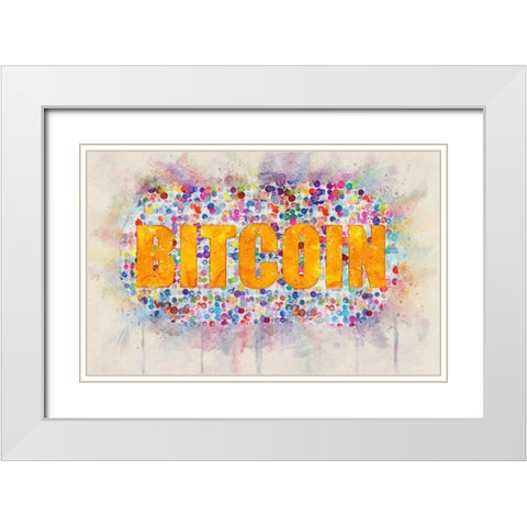Bitcoin Era II White Modern Wood Framed Art Print with Double Matting by Surma, Agata